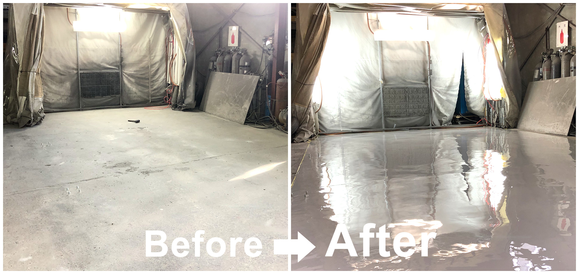 尼崎市車板金工場塗床工事 甲斐田工業株式会社