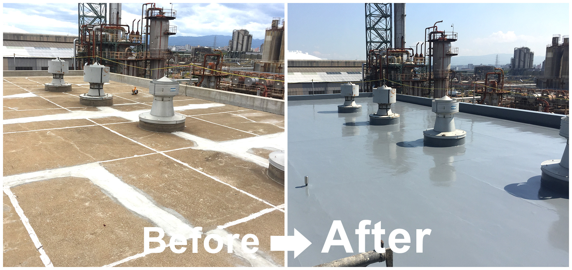 堺市工場屋上防水 甲斐田工業株式会社